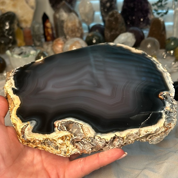 Other - Deep blue agate slab w/natural edging. Beautiful thick agate slab made in Brazil